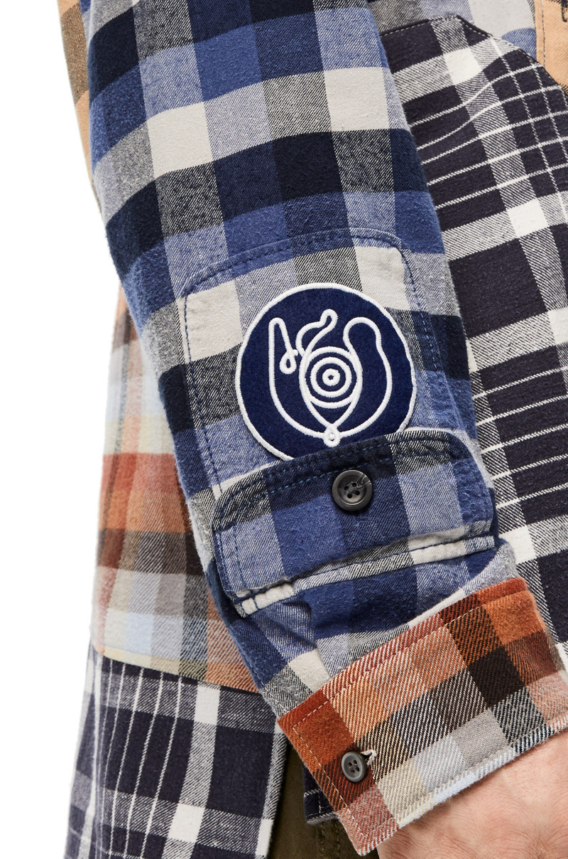 Check patchwork shirt in cotton 5