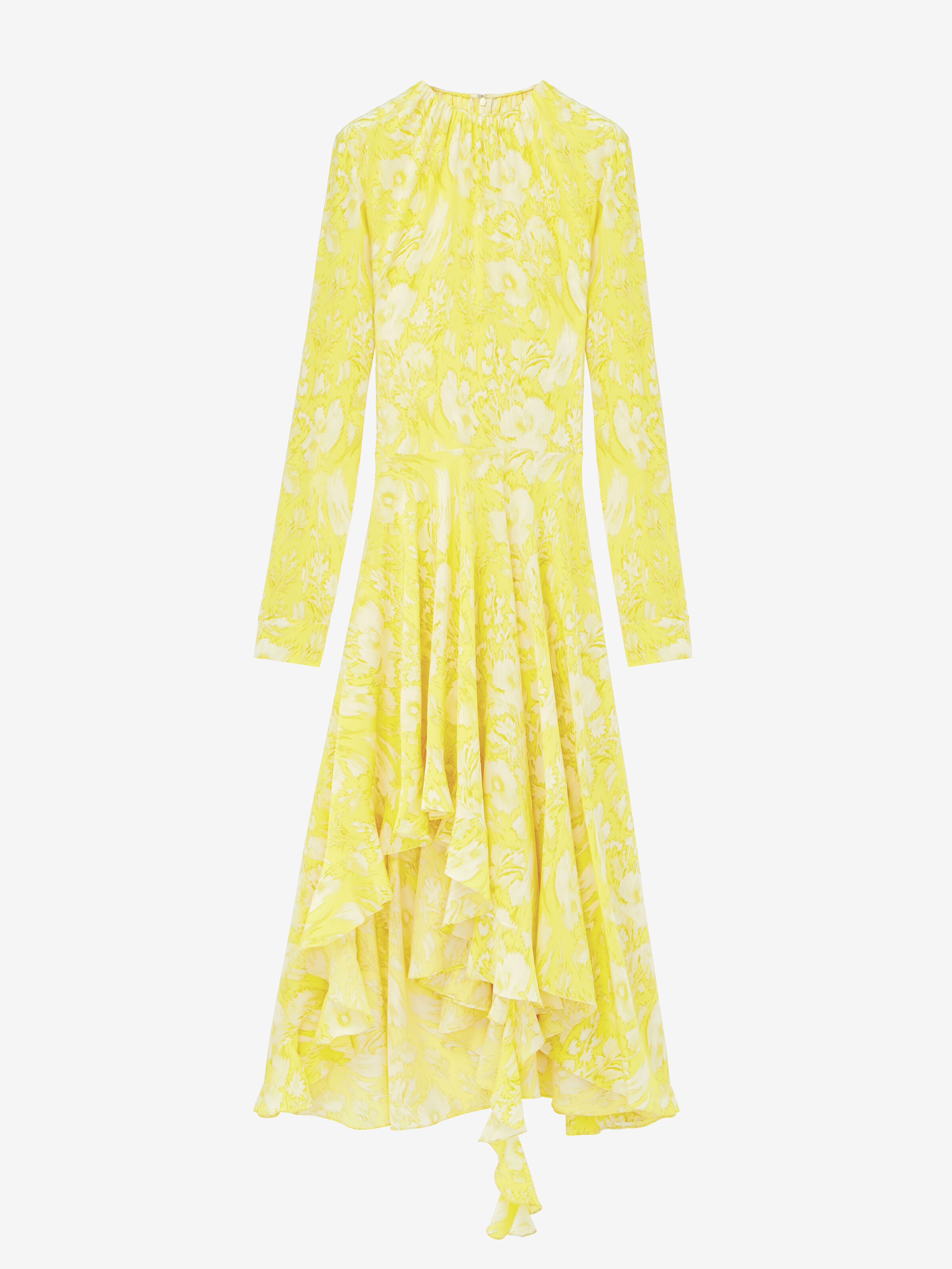 Warped Floral Asymmetric Dress - 1