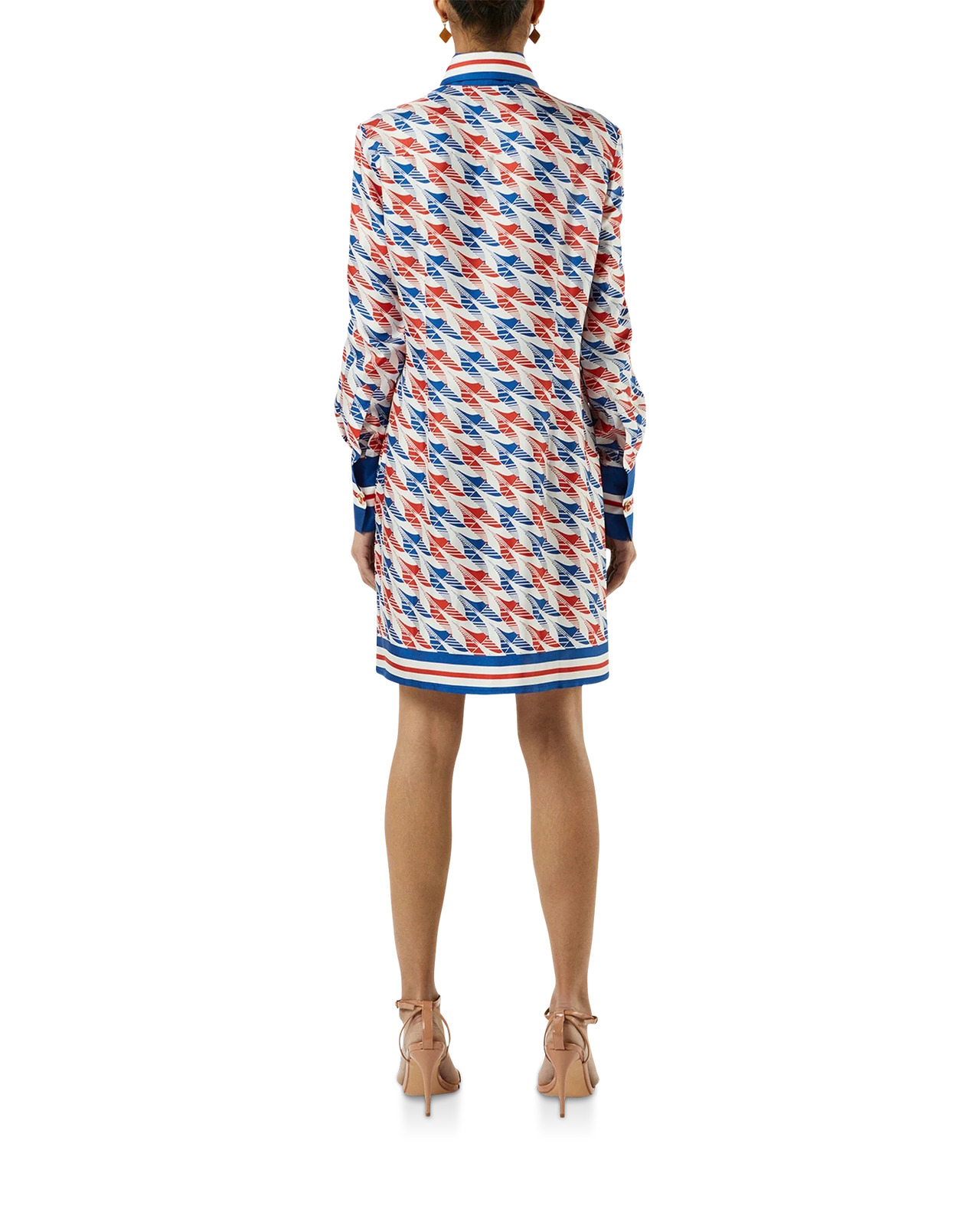 Aviation Houndstooth Printed Button Through Dress - 3