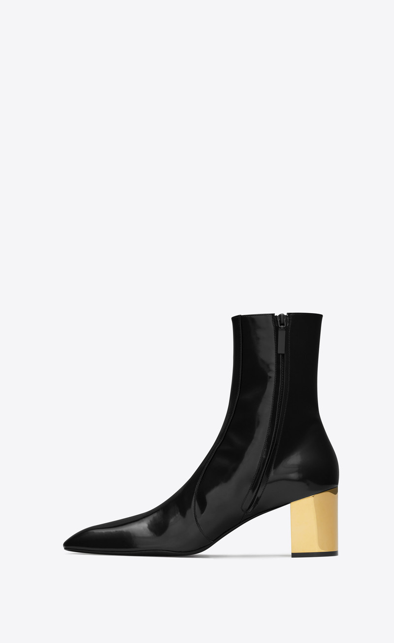 xiv zipped boots in glazed leather 3