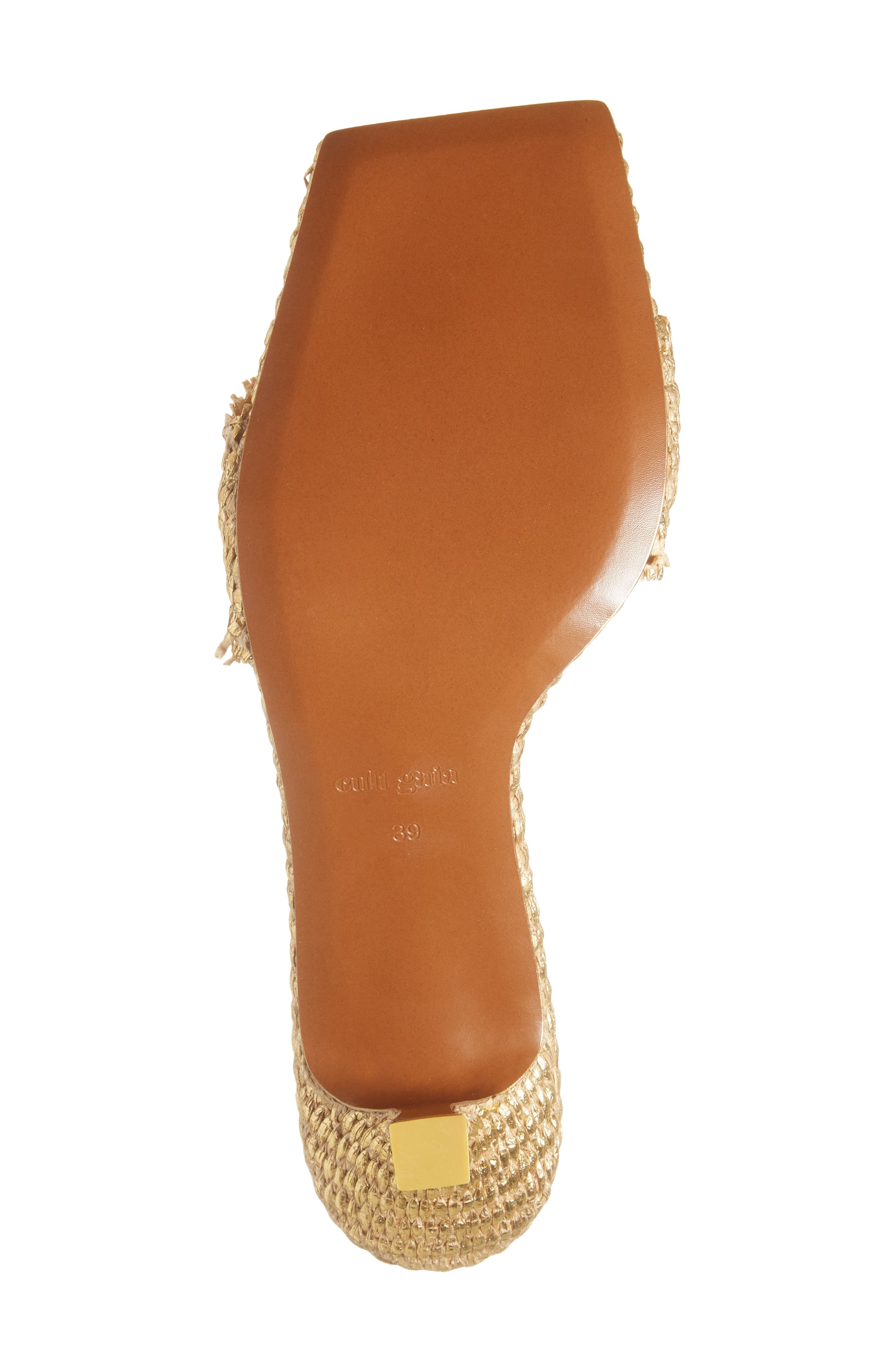 Cult Gaia Ada Straw Slide Sandal in Gold at Nordstrom - 6