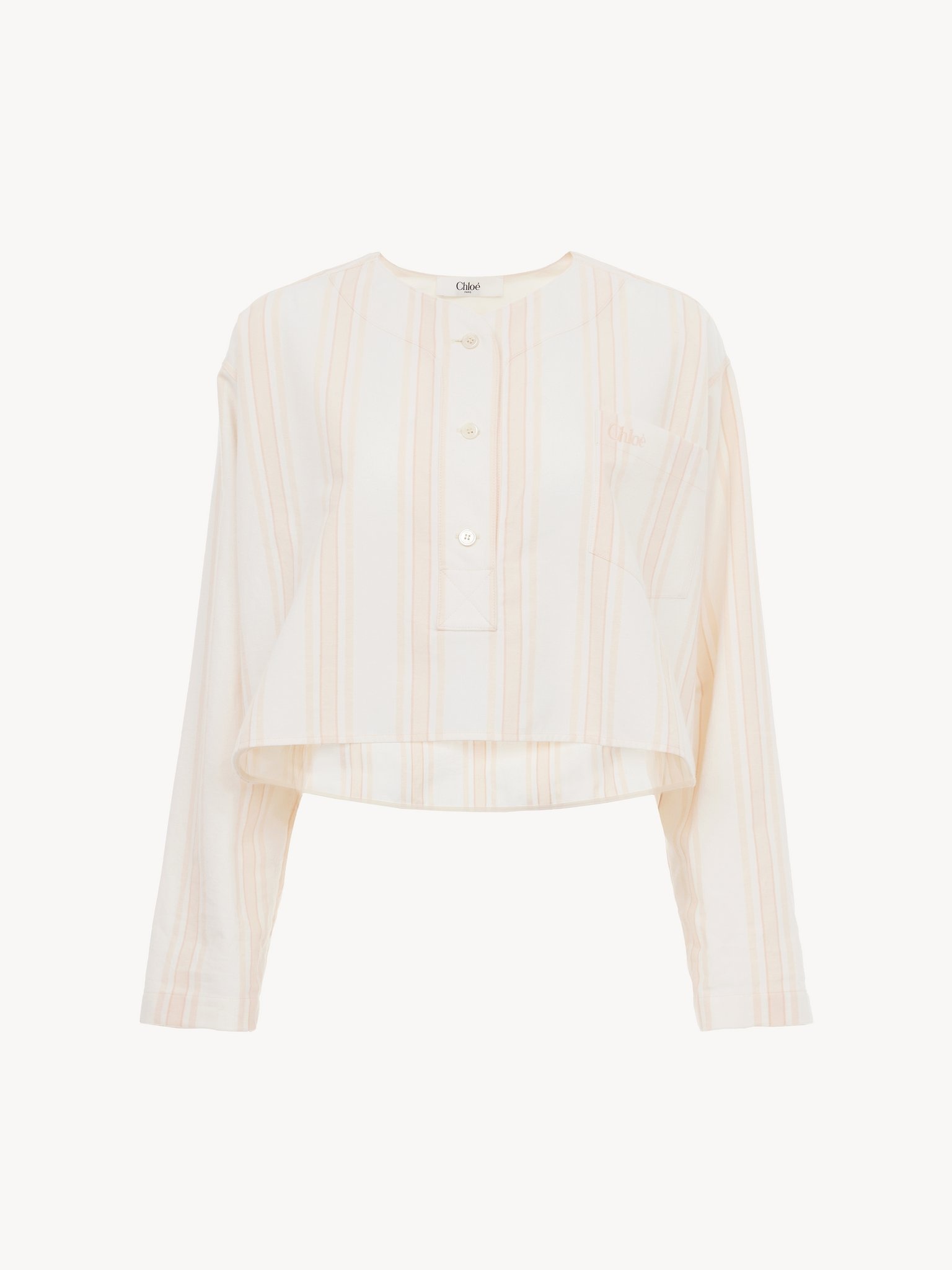 LONG-SLEEVE CROPPED TOP IN COTTON - 2