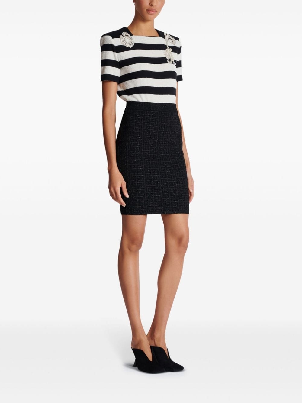 PB-intarsia knitted mini skirt - 3