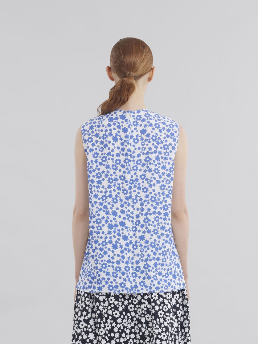 LIGHT BLUE AND WHITE POP FIELDS SLEEVELESS TOP - 3