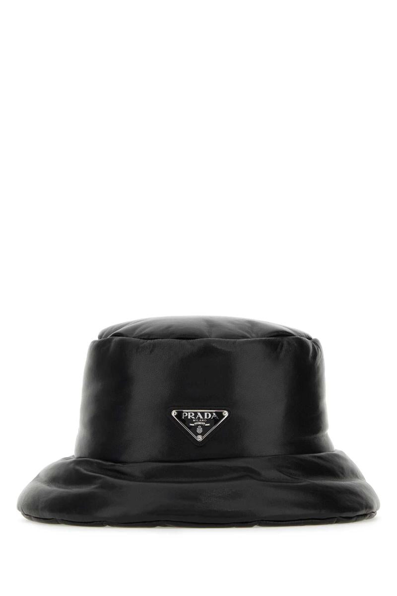 ハット PRADA Black nappa leather padded hat (1HC2482DYI F0002) Prada Nappa Leather Bucket Hat | Saks Fifth Avenue