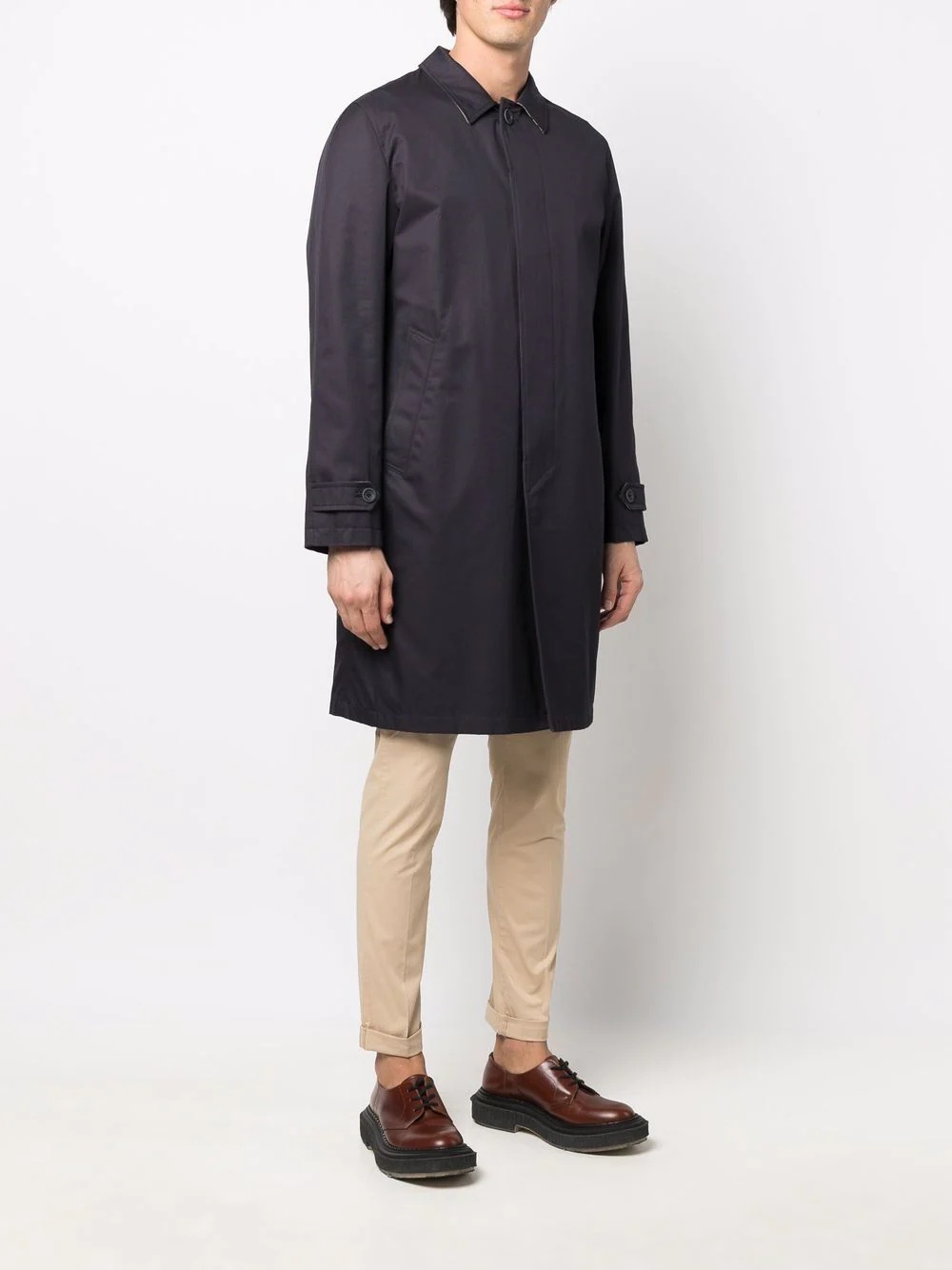 mid-length buttoned coat - 3