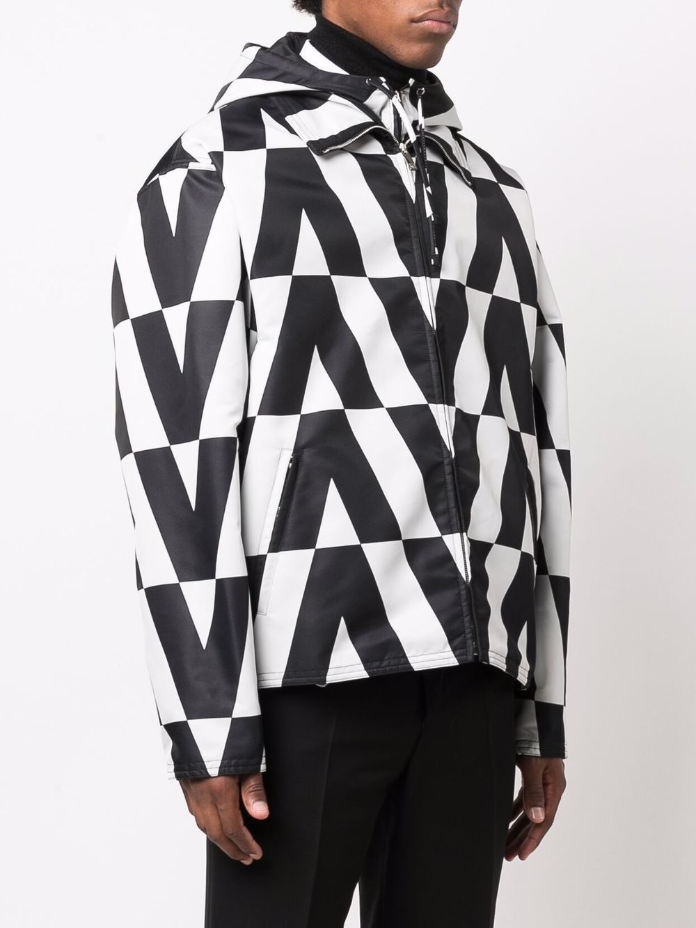 logo-print hooded jacket - 3