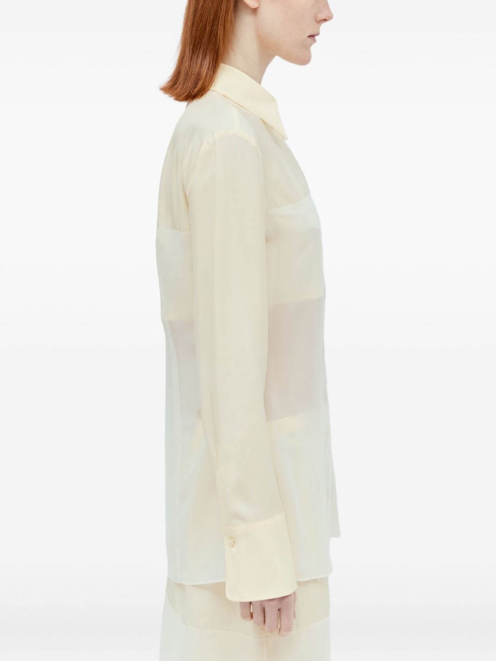 sheer panelled shirt - 2