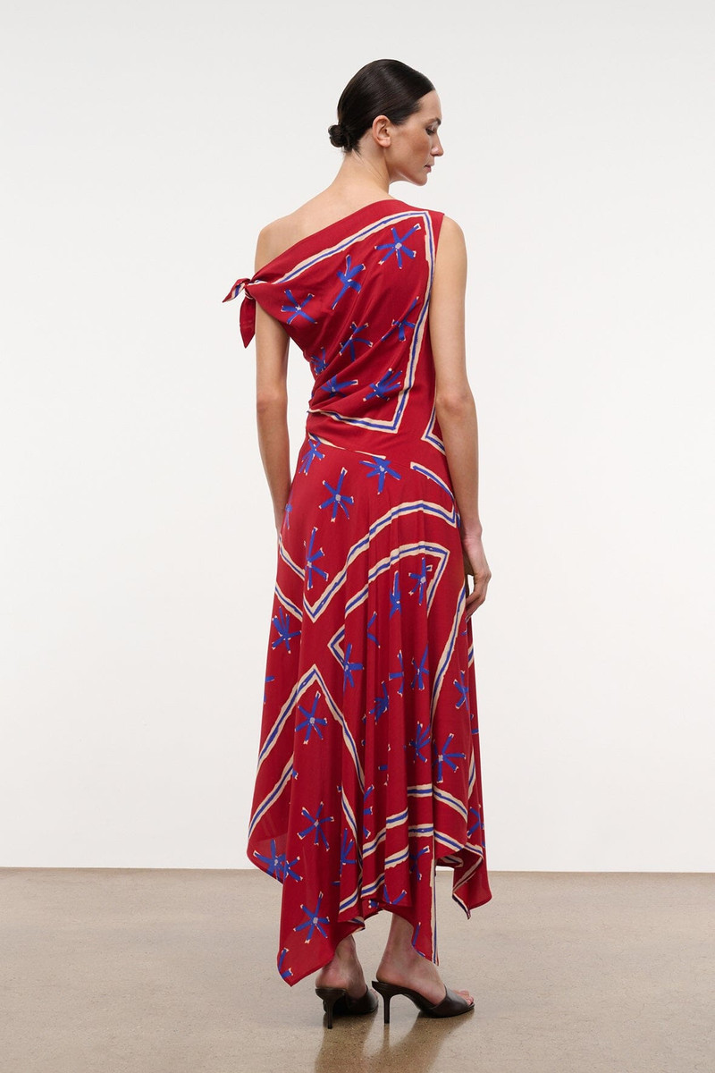STAUD PORTIA DRESS PAINTED FOULARD 5