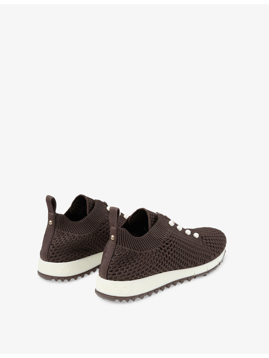 Veles Pearl-Embellished Crochet-Knit Low-Top Trainers - 4