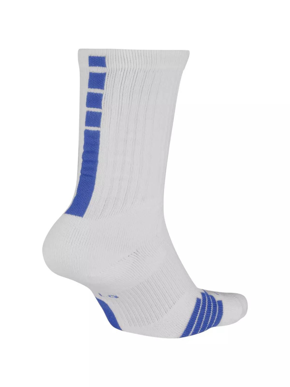 Elite Unisex Crew Basketball Socks - White/Royal - 2