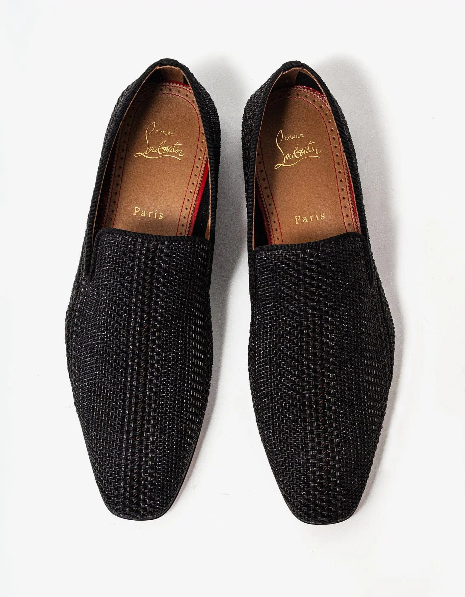 Christian Louboutin AC Dandelion Flat Brown Woven Loafer - 5