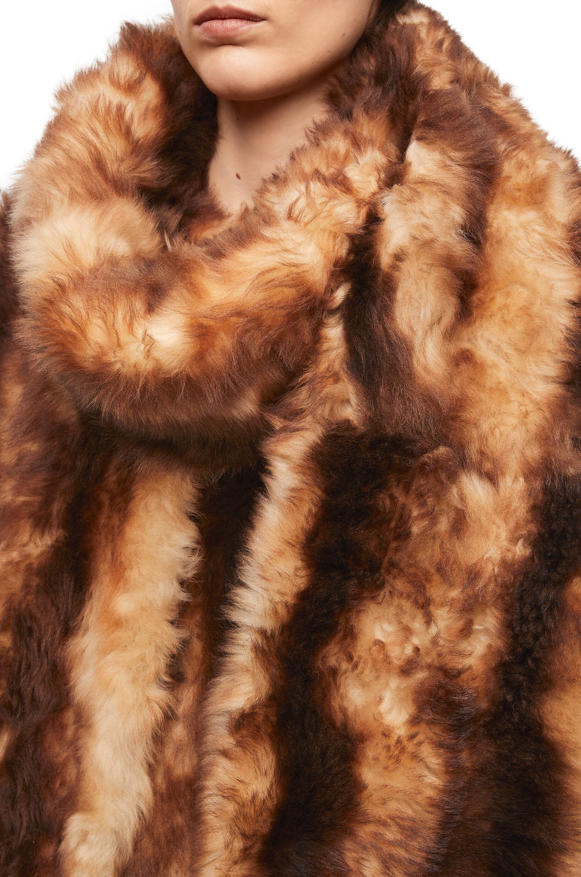 Scarf coat in shearling - 5