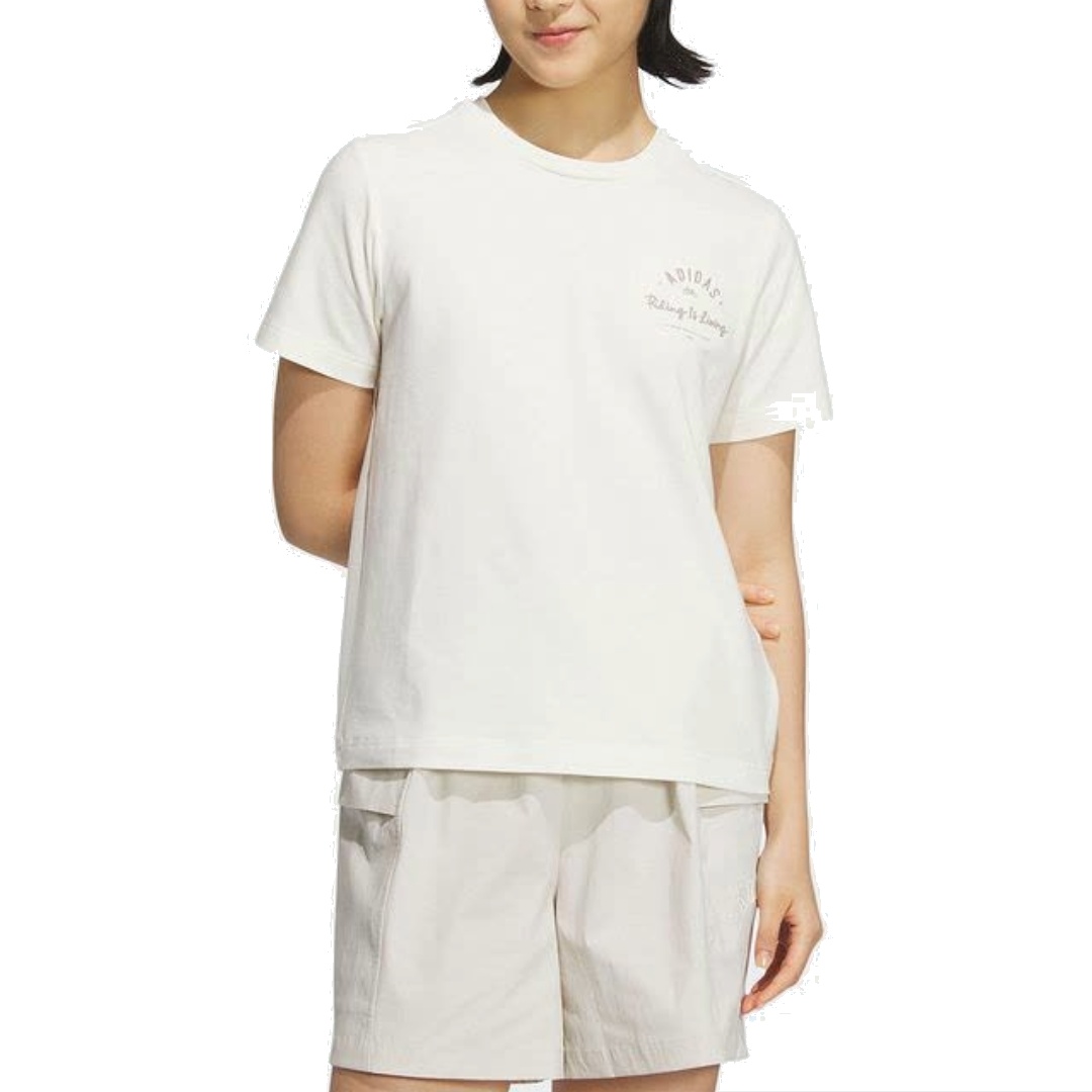 (WMNS) adidas Verbiage Short Sleeve T-Shirt Asia Sizing 'Whtite' JN7777 - 2