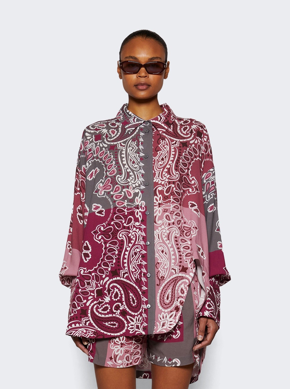 Bandana Shirt Grey And Mauve - 3