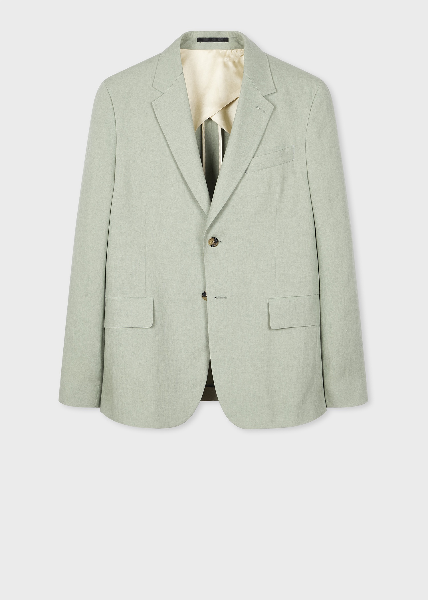 Light Green Linen Buggy-Lined Blazer - 1