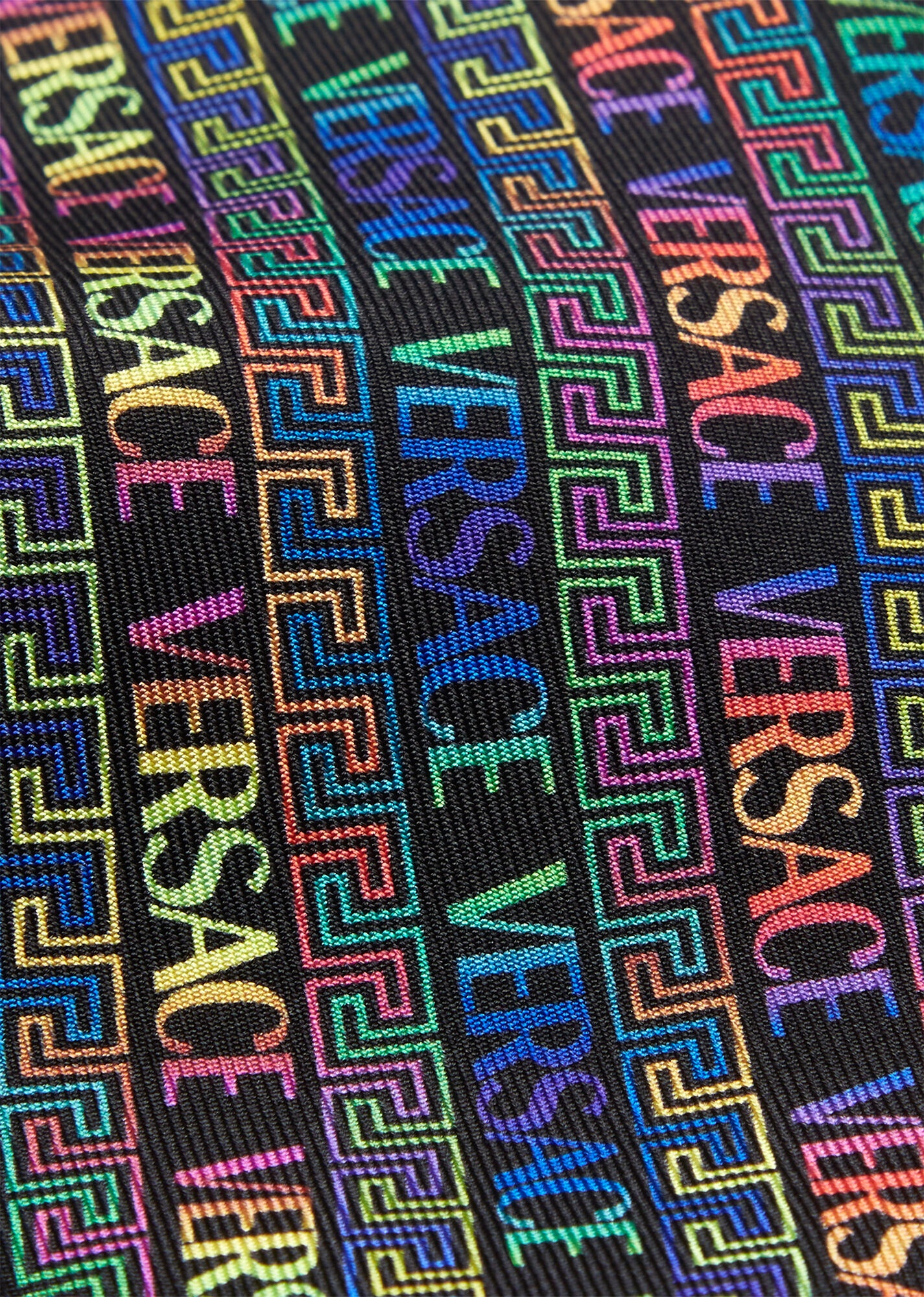 Greca Neon Print Silk Tie - 2