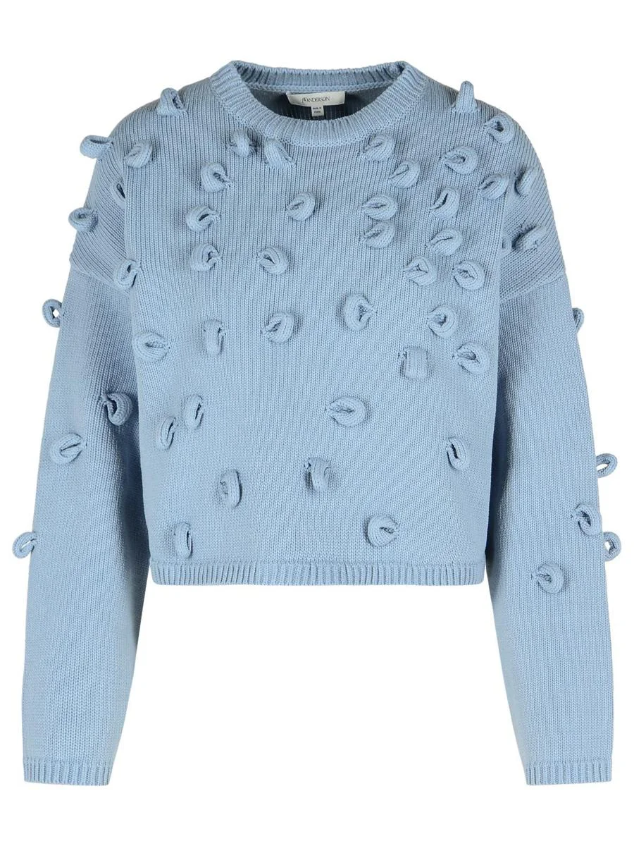 JW Anderson 'Crop' Sweater In Light Blue Cotton Blend - 1