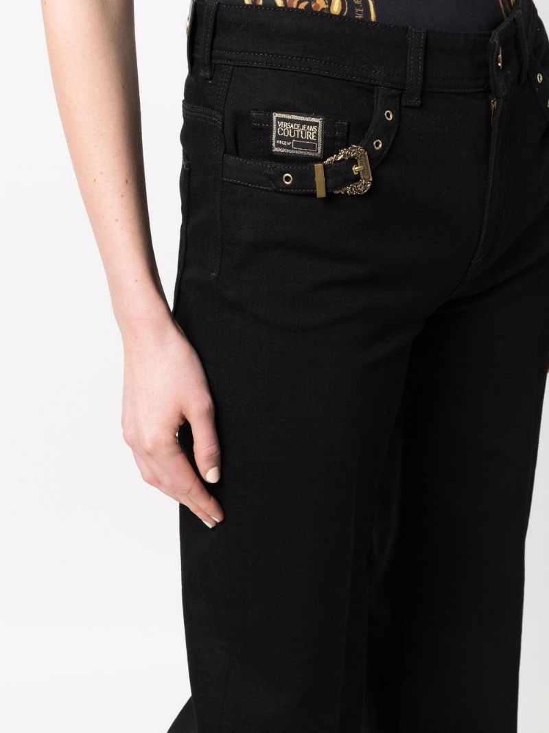 buckle-detail flared trousers - 5