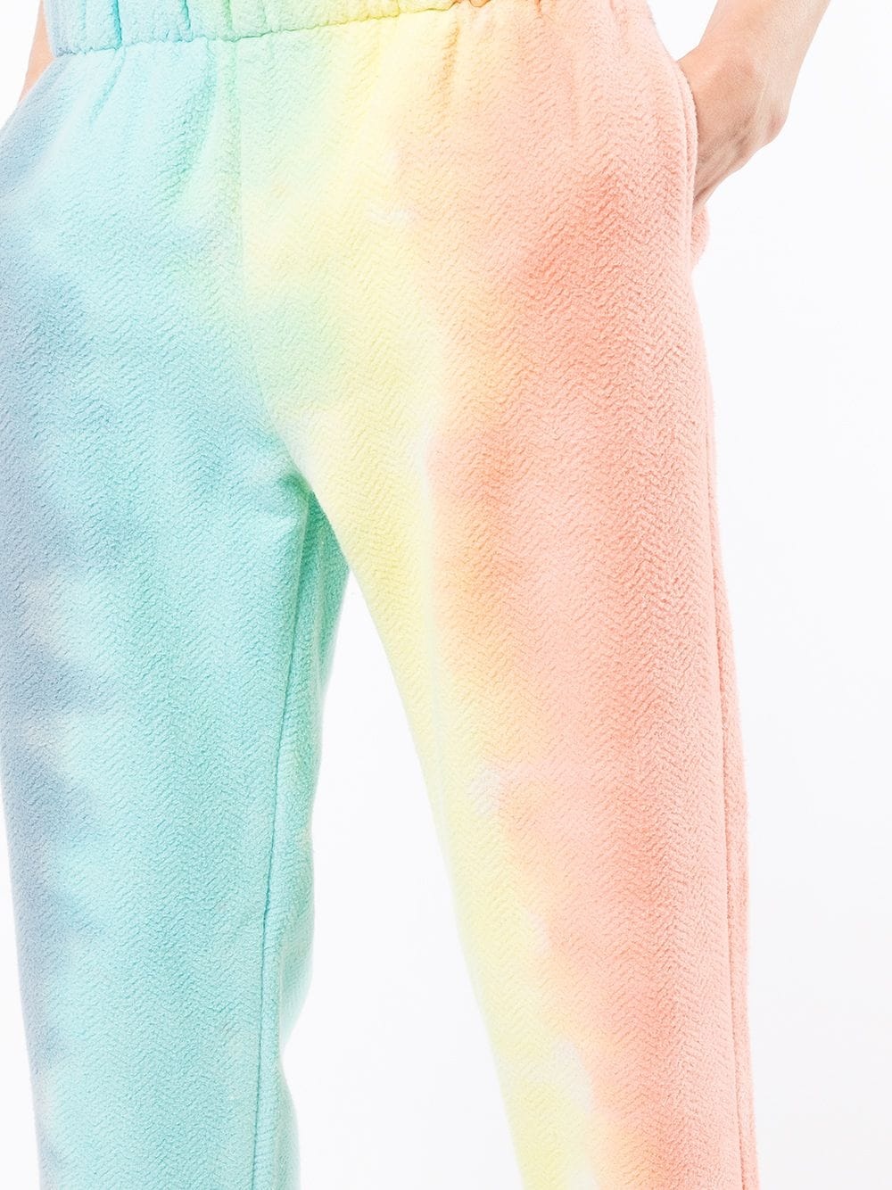 colour-block tie-dye trousers - 5