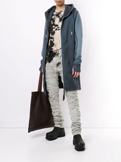 Boris Bidjan Saberi long-length zip-up hoodie outlook