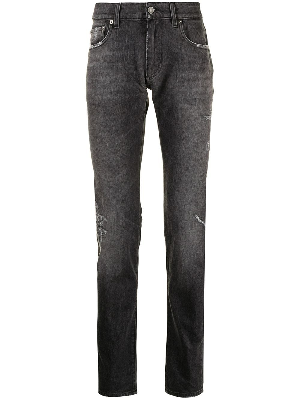 distressed slim-fit jeans - 1