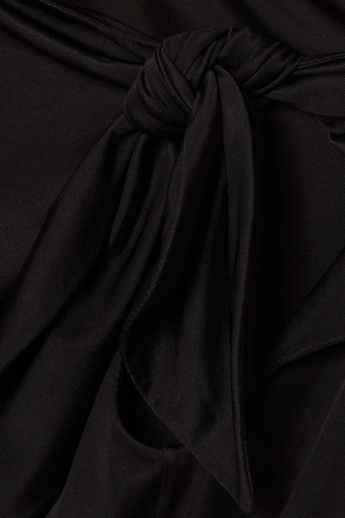 Knotted cutout draped jersey midi skirt - 4