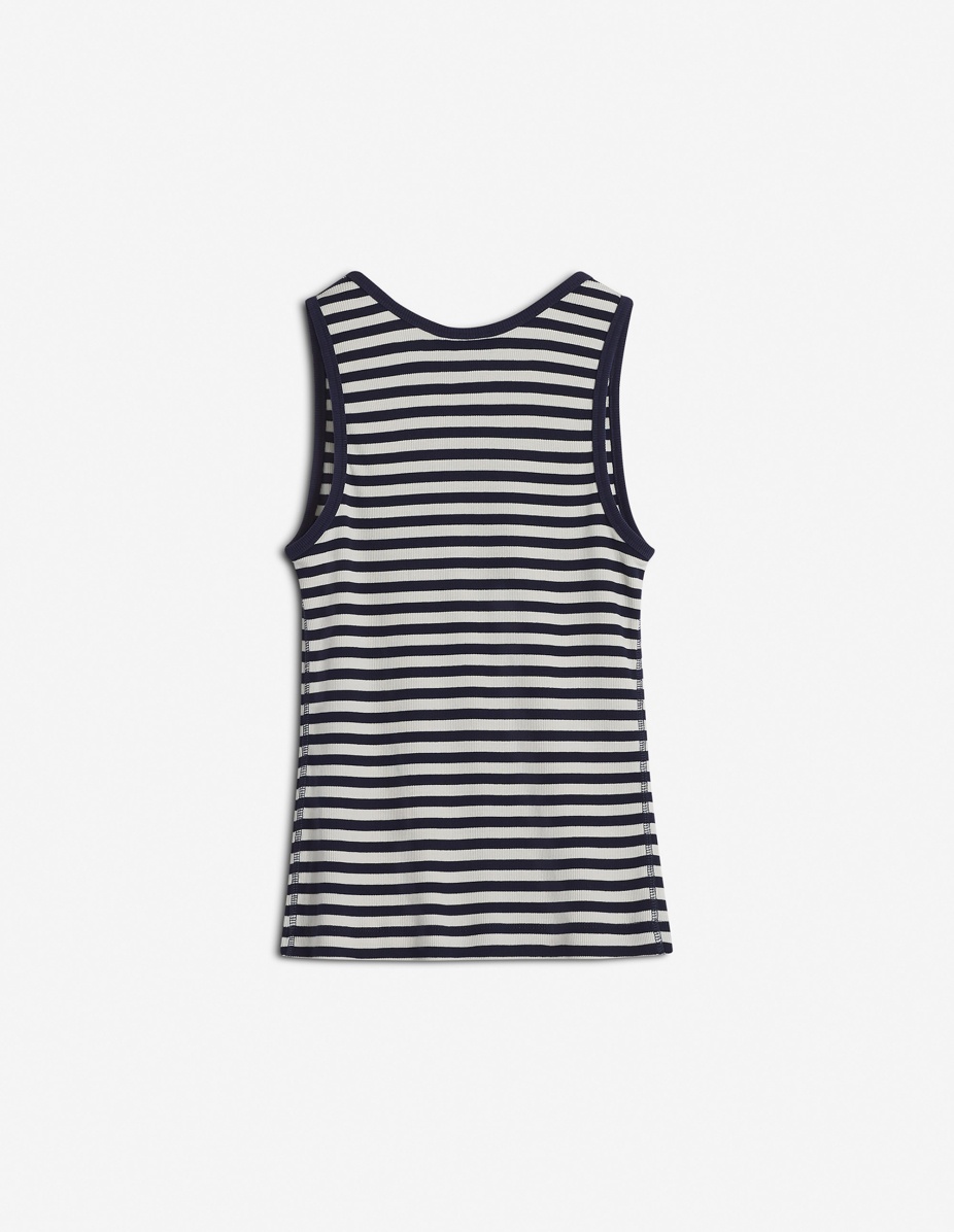 BOLD FOX HEAD PATCH MULTI STRIPES RIBBED TANK TOP - 5