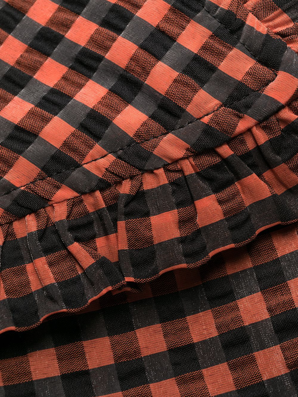 seersucker check mini dress - 8
