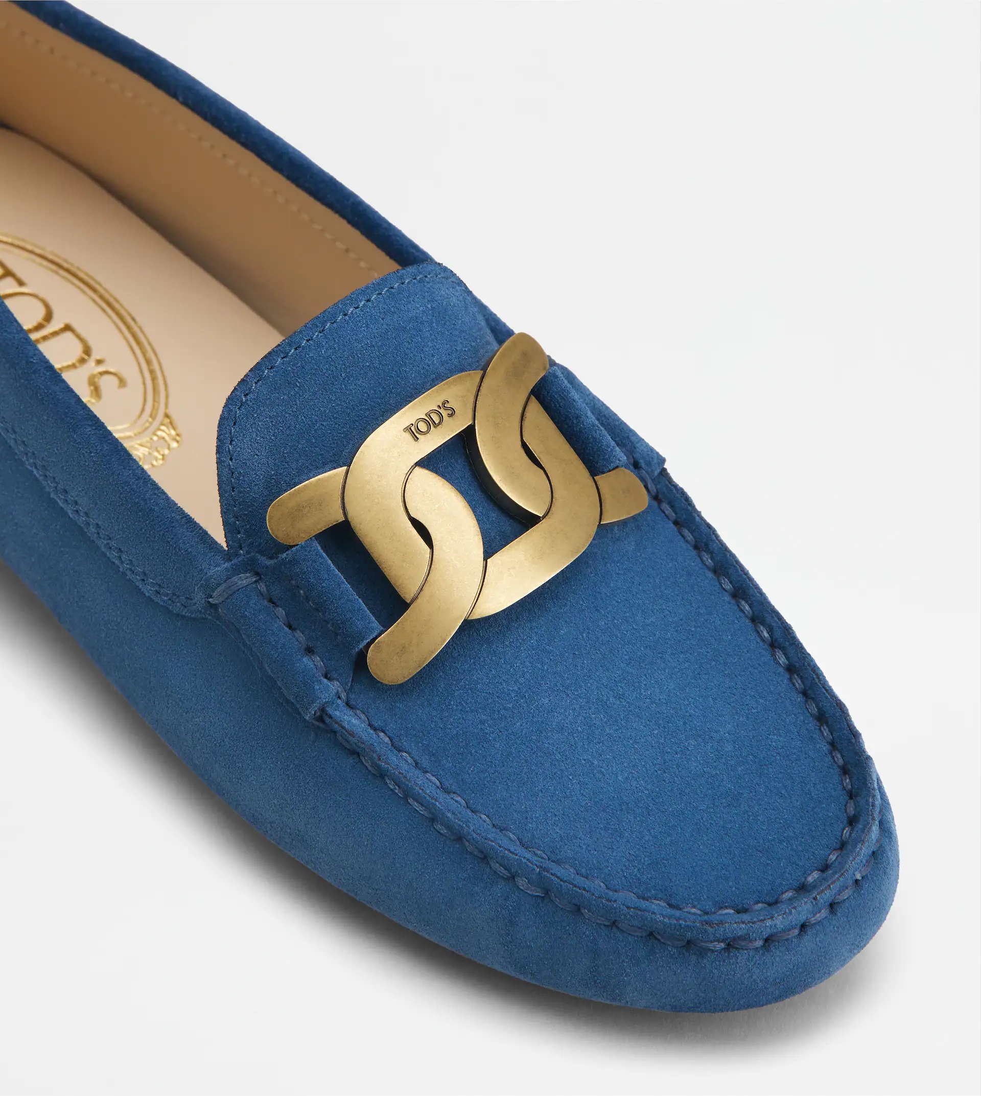 KATE GOMMINO DRIVING SHOES IN SUEDE - BLUE - 6