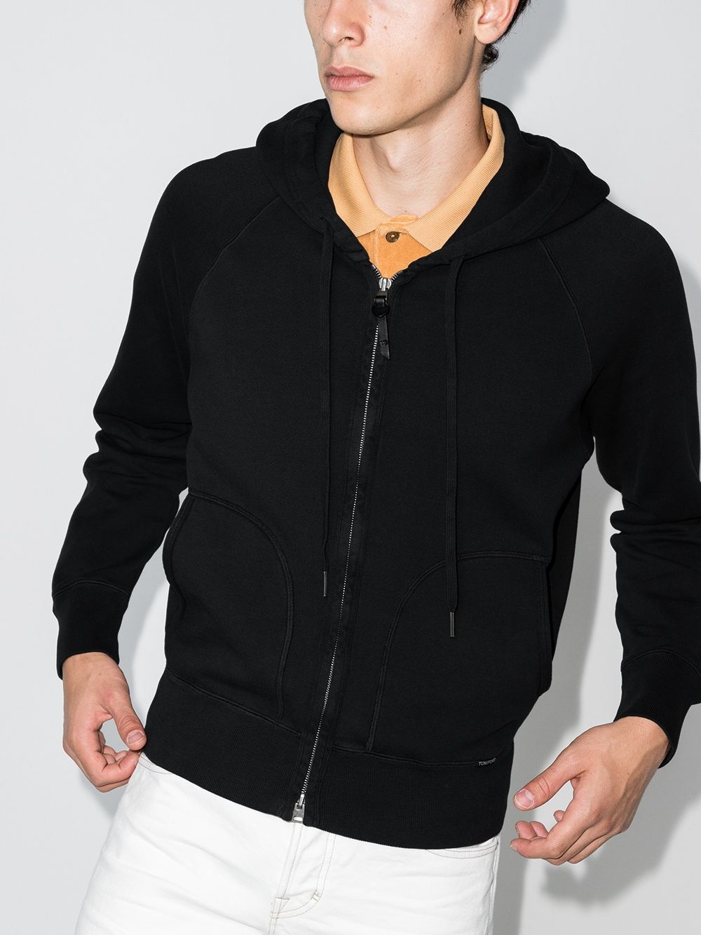 zip-up cotton hoodie - 2