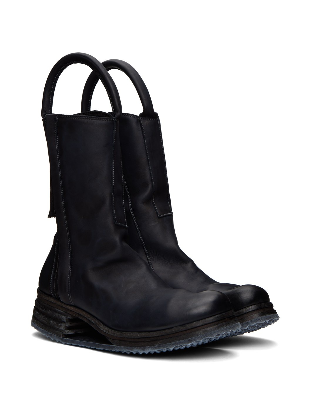 Black Pull-Loop Boots - 4