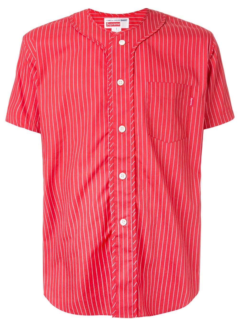 CDG pinstripe baseball jersey - 1