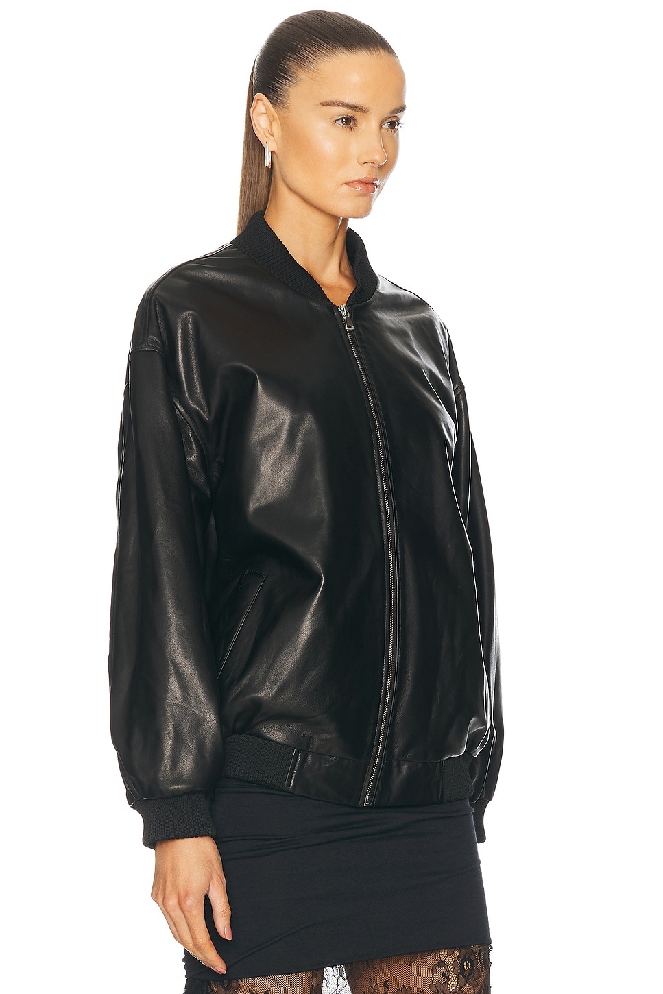 Marly Leather Bomber Jacket - 3