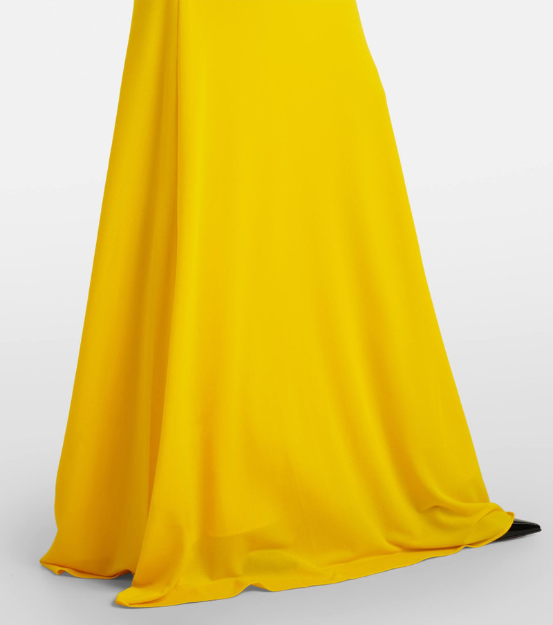 Ruched open-back crêpe jersey gown 7