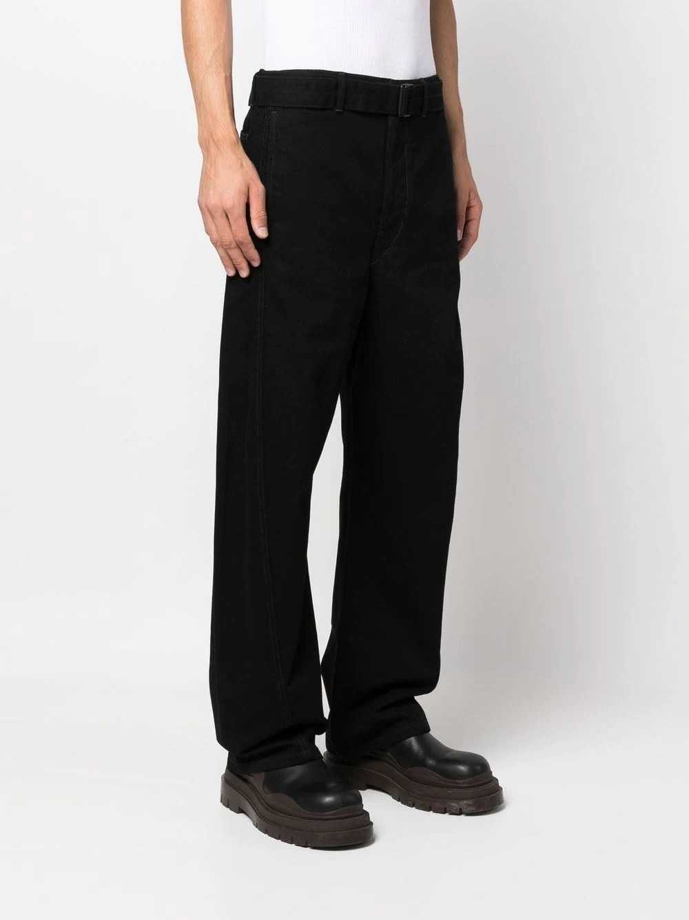 belted wide-leg trousers - 4