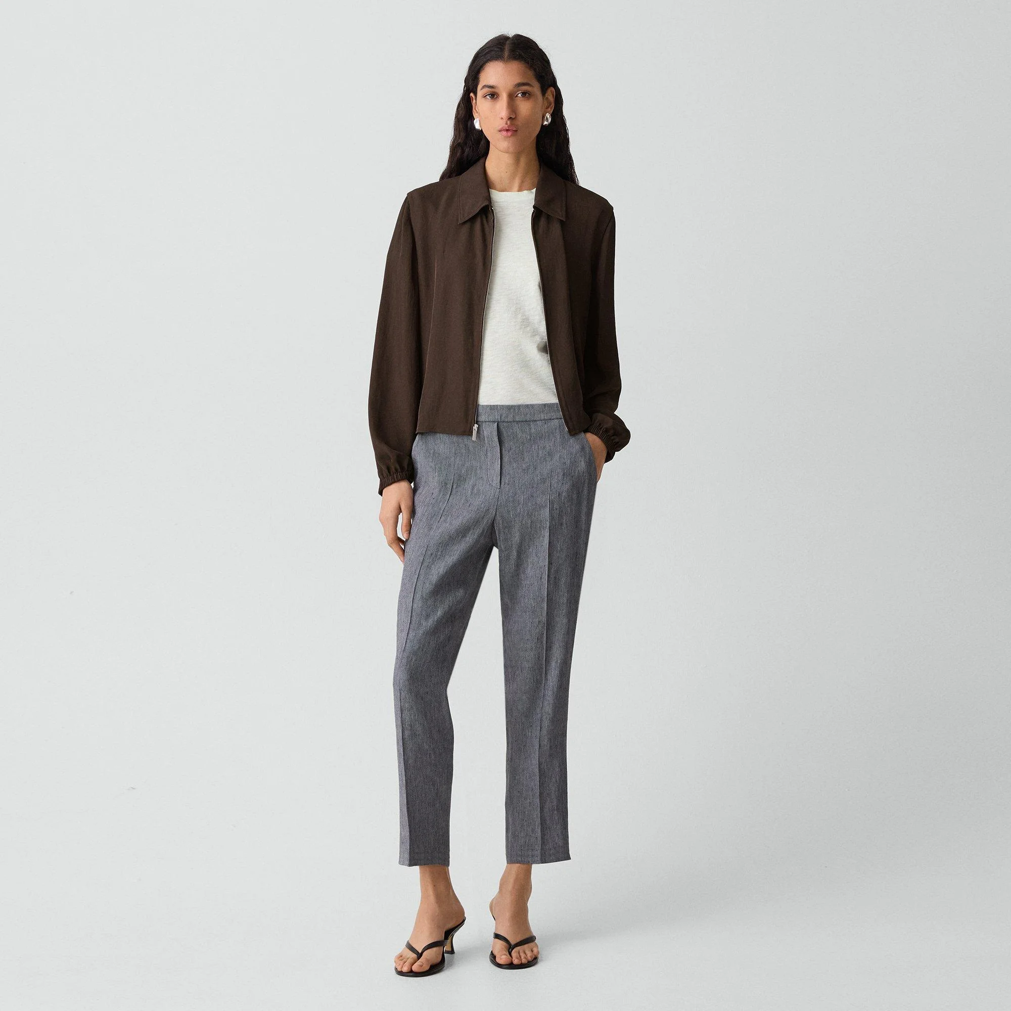 Treeca Pull-On Pant in Fluid Linen - 1