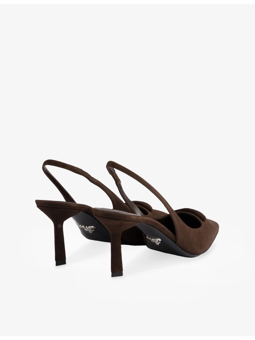 Triangle-Logo Suede Slingback Pumps - 4