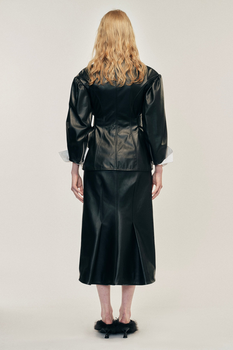 Simone Rocha Sculpted Belt Detail Biker Jacket outlook