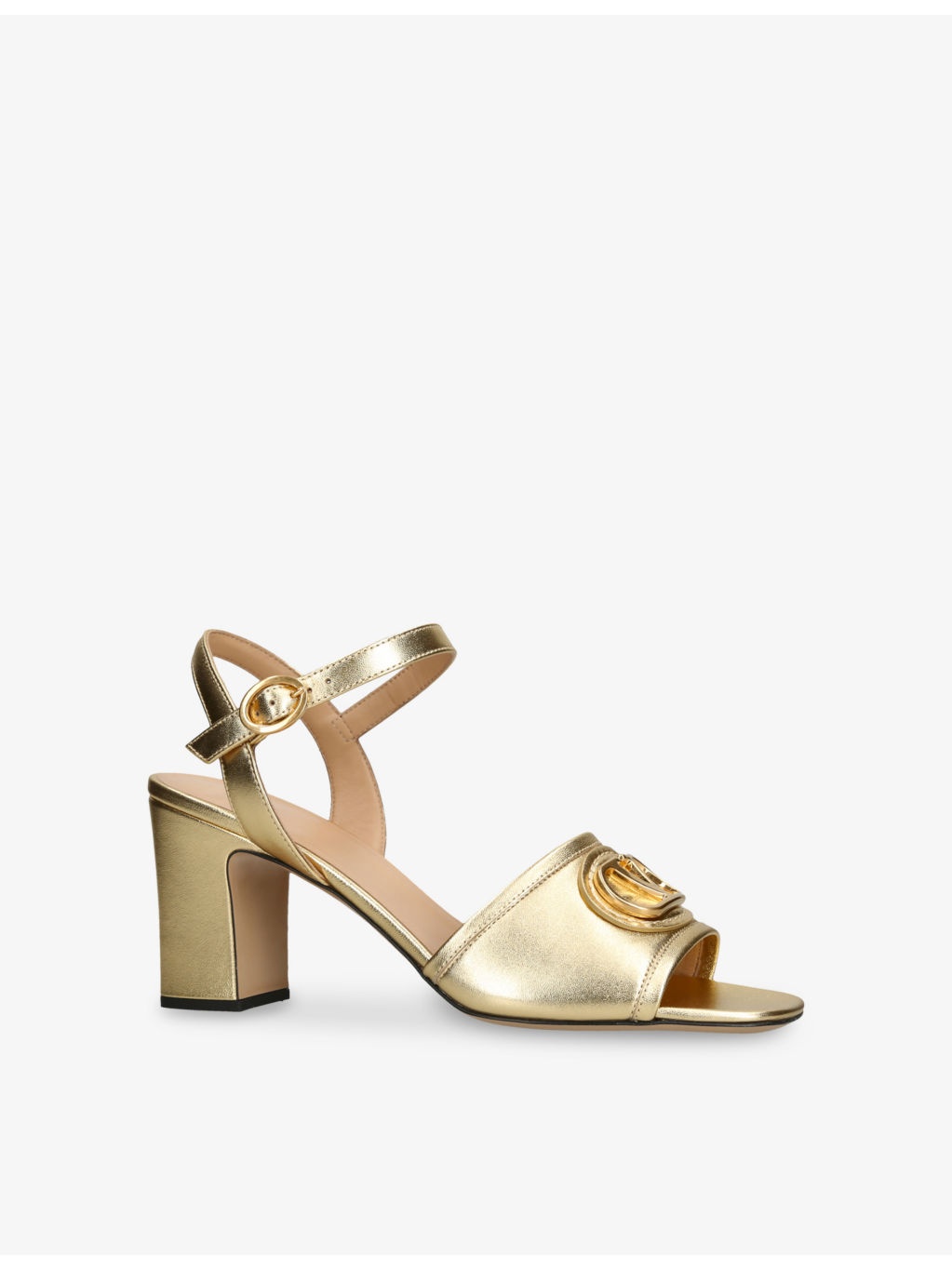 Vlogo Signature 75 Metallic-Leather Heeled Sandals - 3