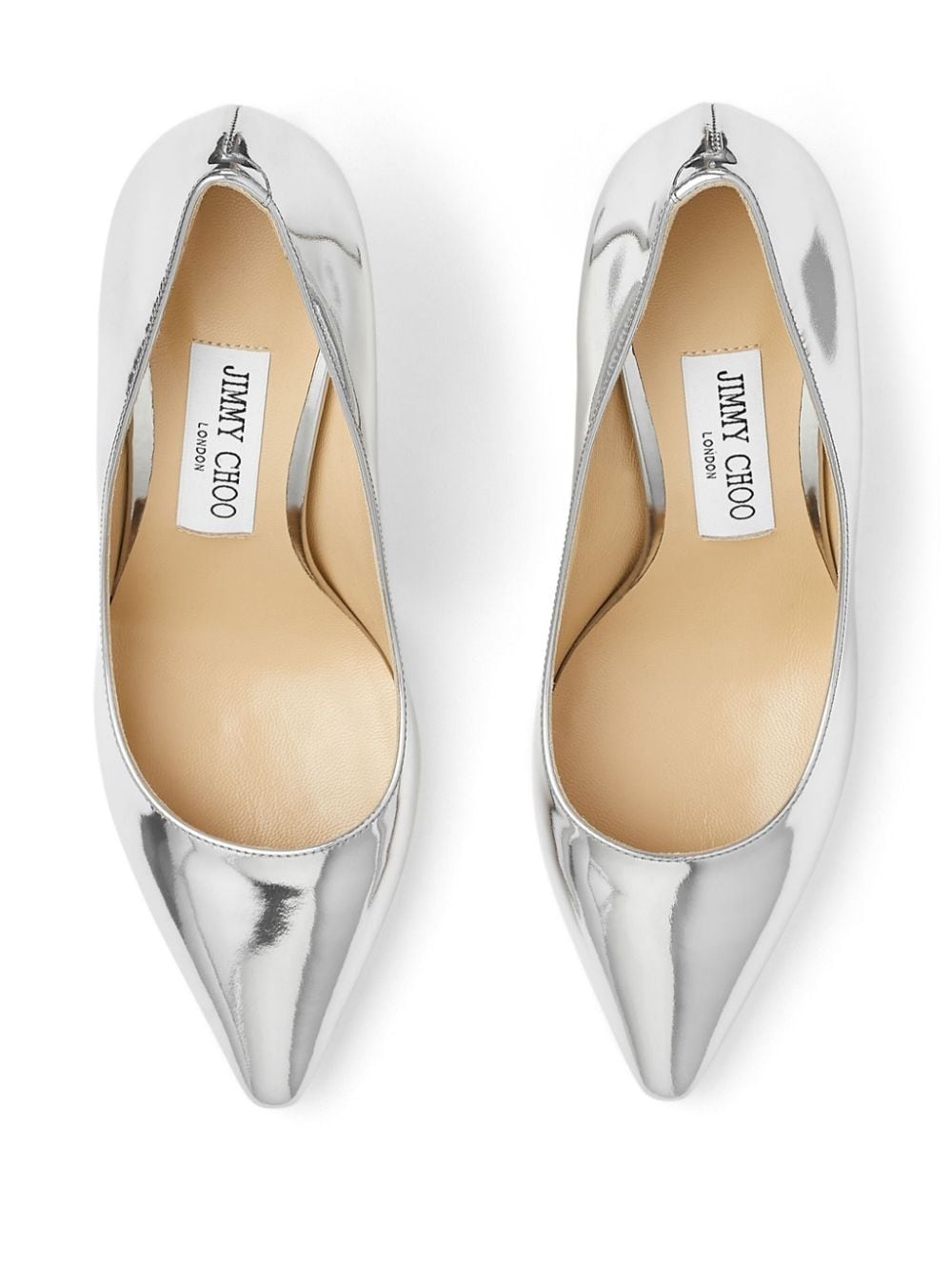 Romy 85mm mirrored leather pumps - 4