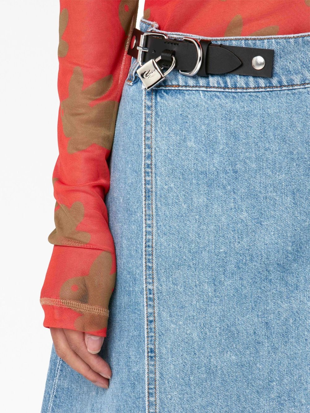 padlock mini denim skirt - 5