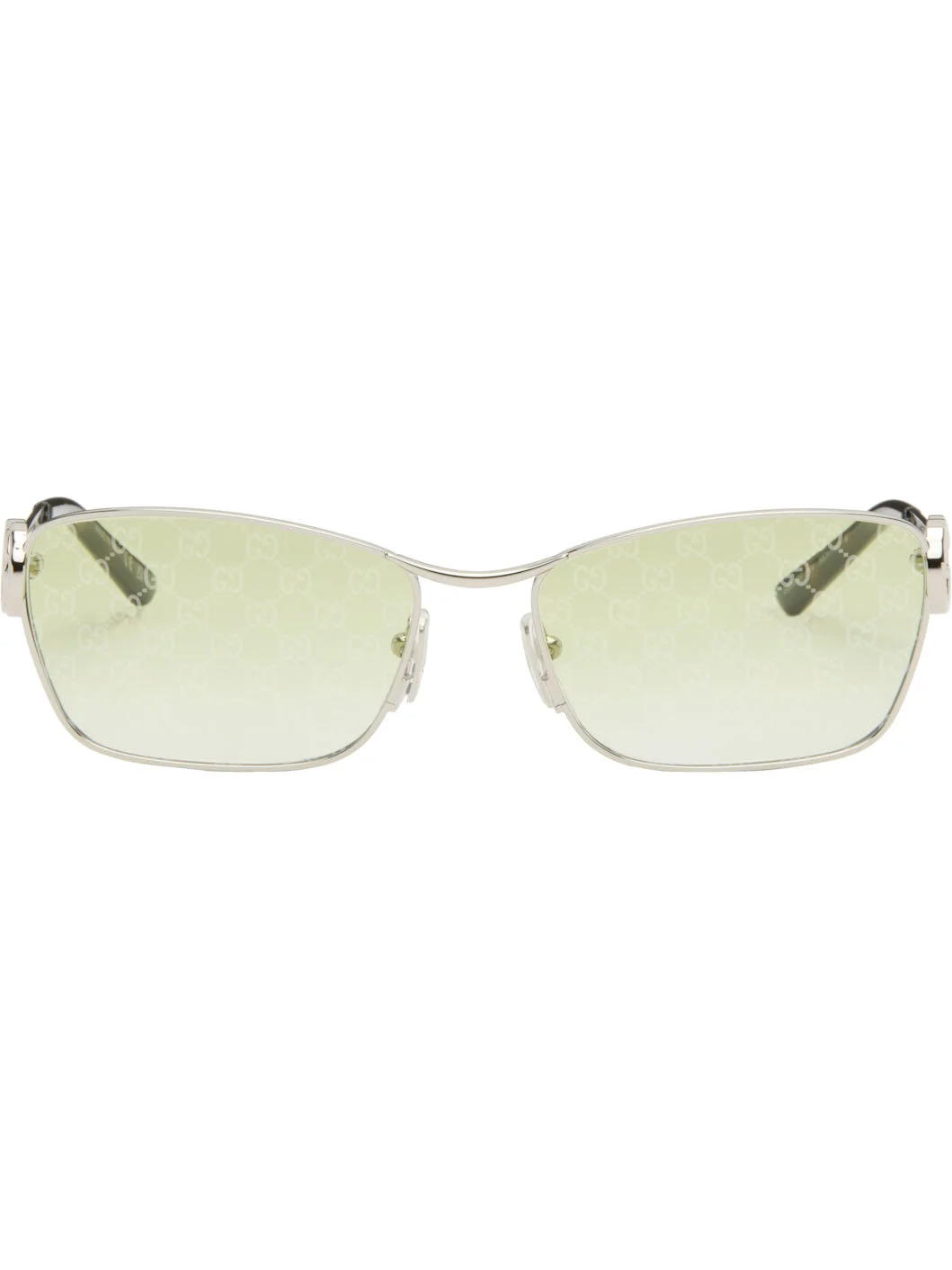 Silver Rectangular Frame Sunglasses - 1