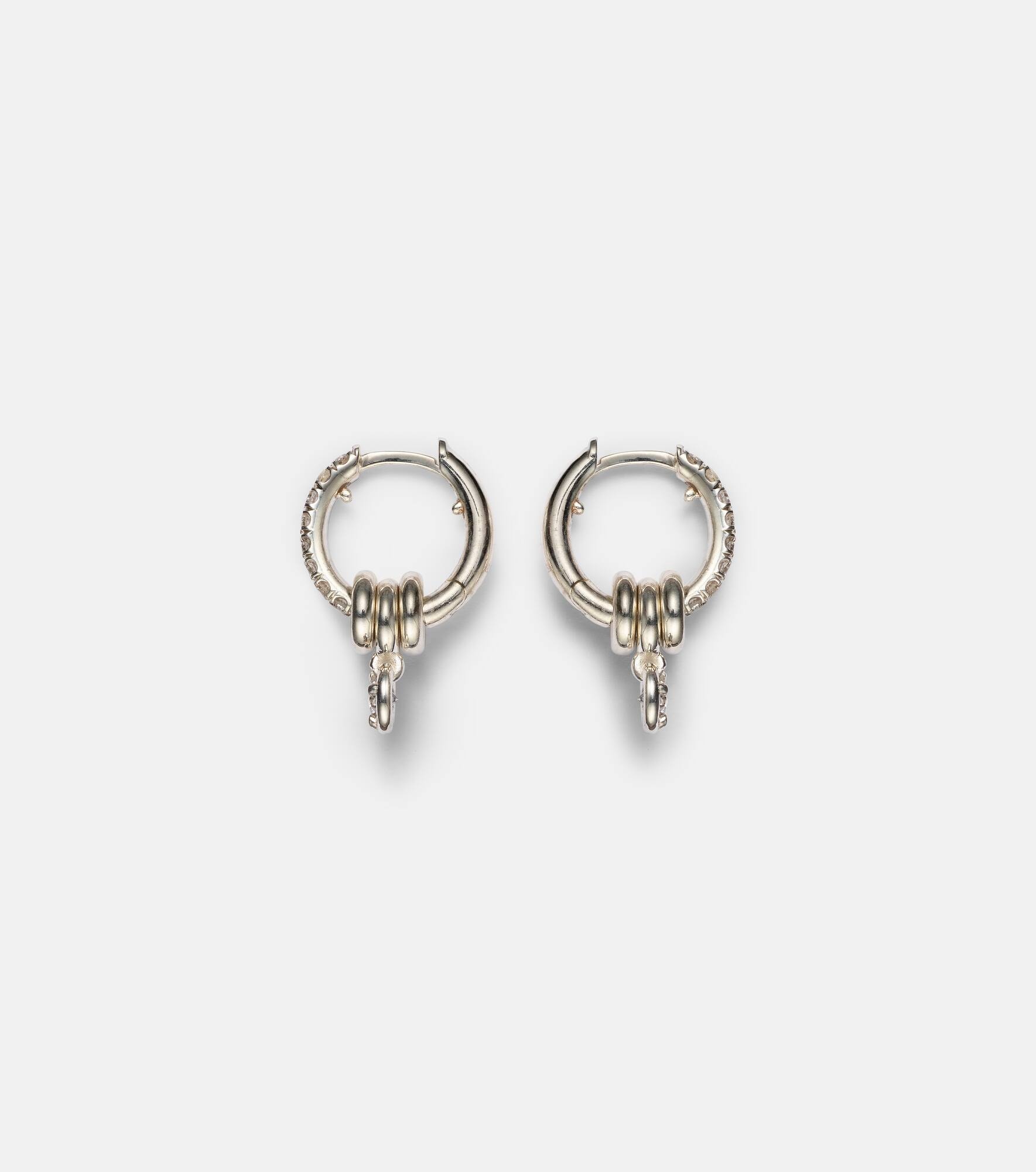 Zahra sterling silver earrings with diamonds - 4