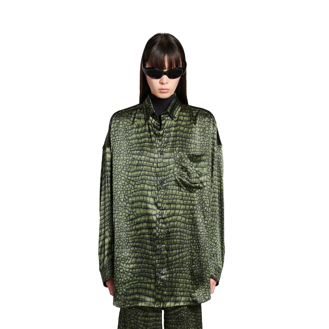 Women's Cocoon Shirt  in Green - 5