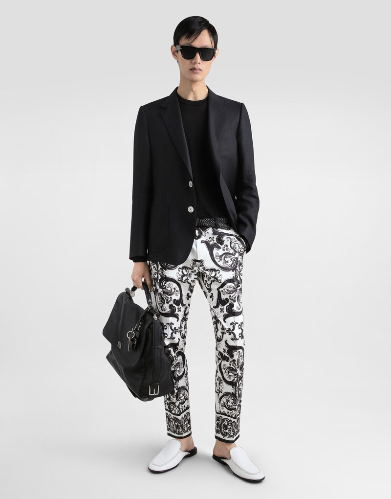 Dolce & Gabbana Portofino single-breasted linen jacket outlook