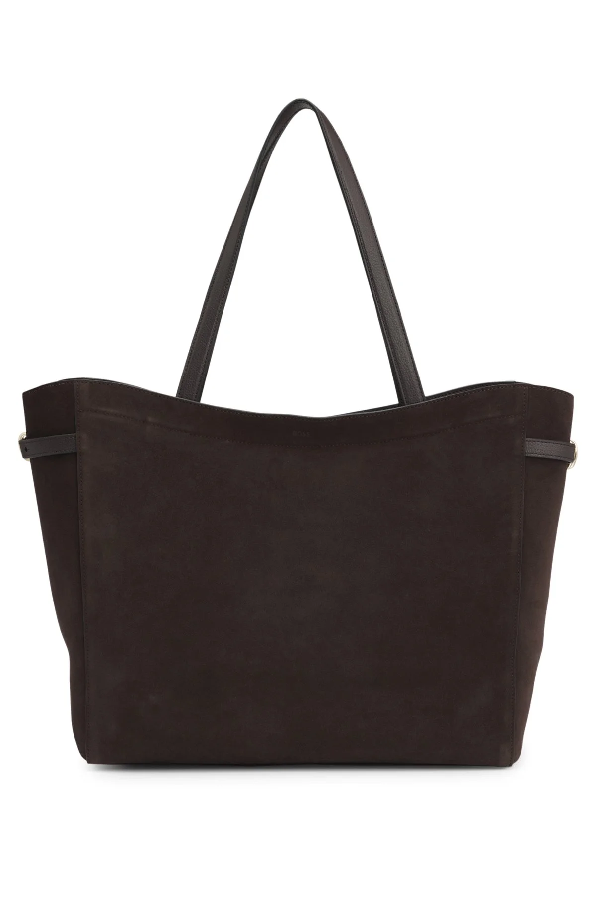 SUEDE TOTE BAG WITH DOUBLE B MONOGRAM TRIM - 1