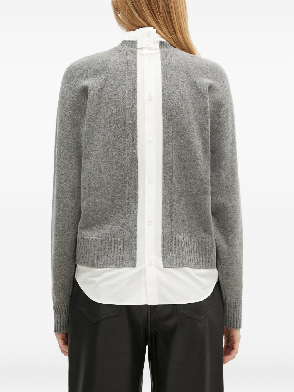 raglan-sleeve button-detail jumper - 3