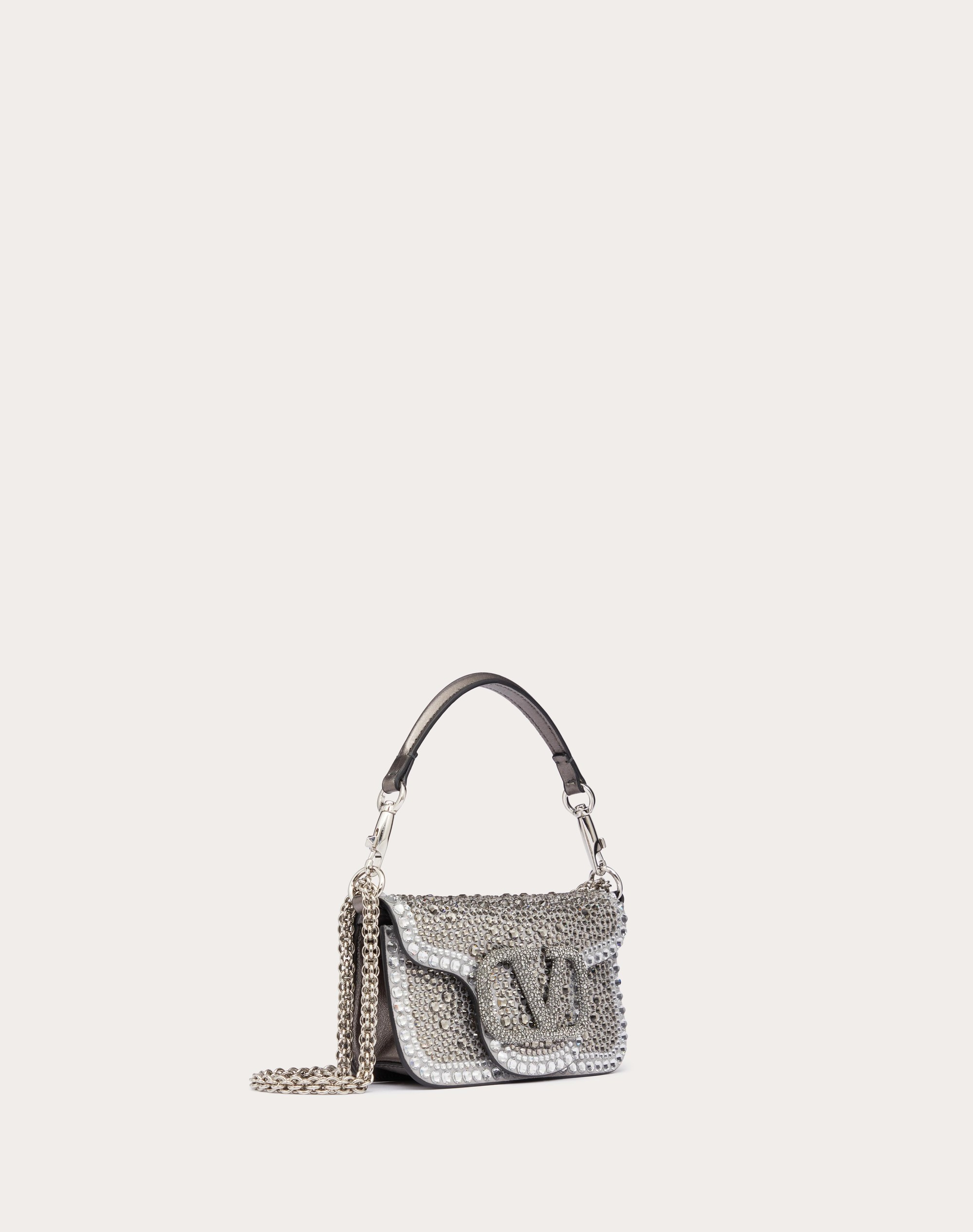 SMALL VALENTINO GARAVANI LOCÒ SHOULDER BAG WITH RHINESTONES - 2