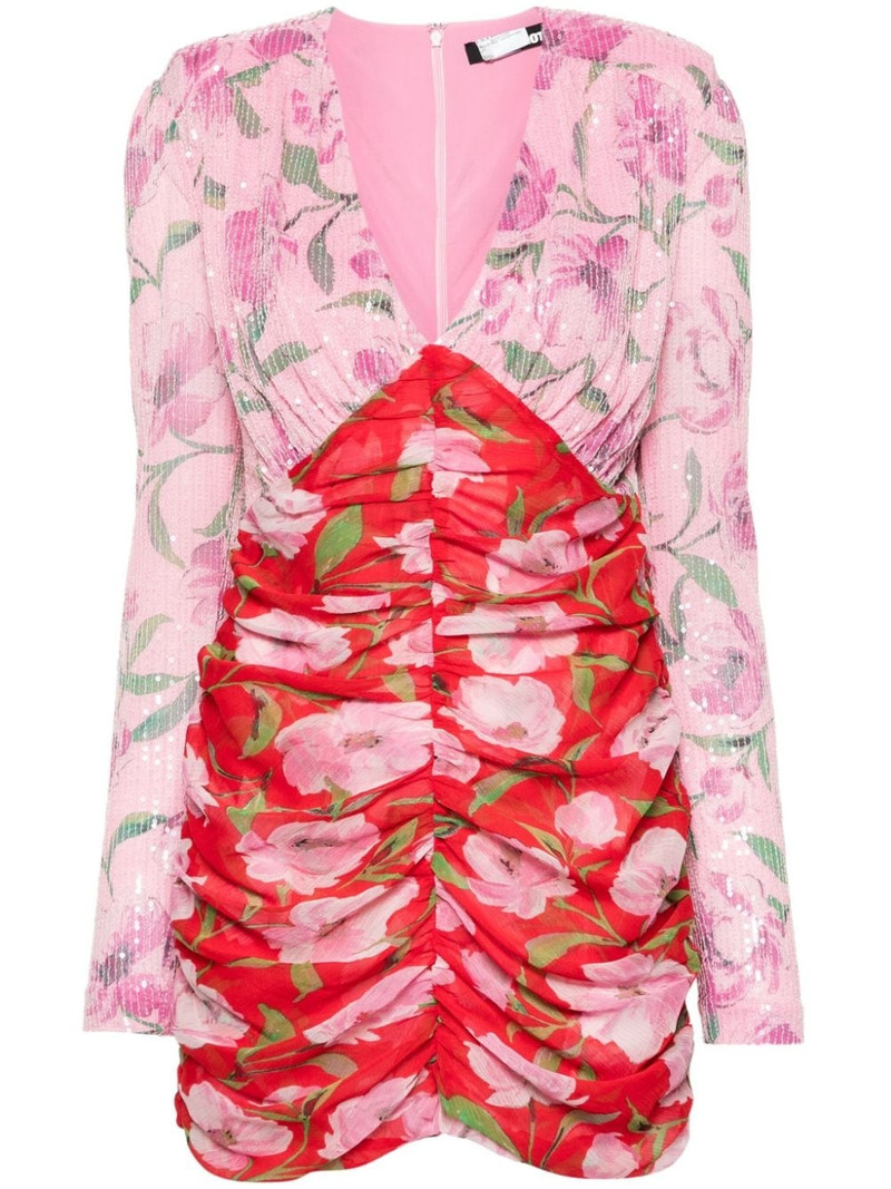 floral-print sequined mini dress 1